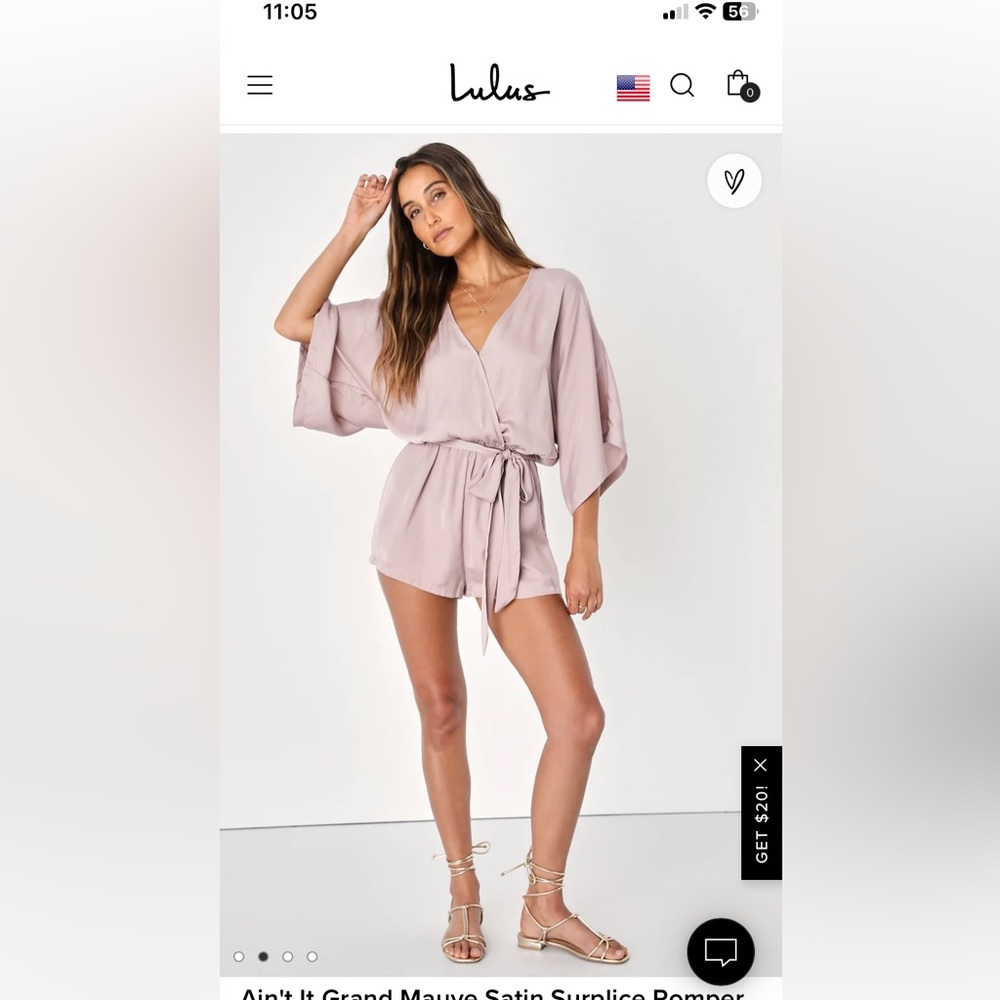 Lulu’s mauve satin romper